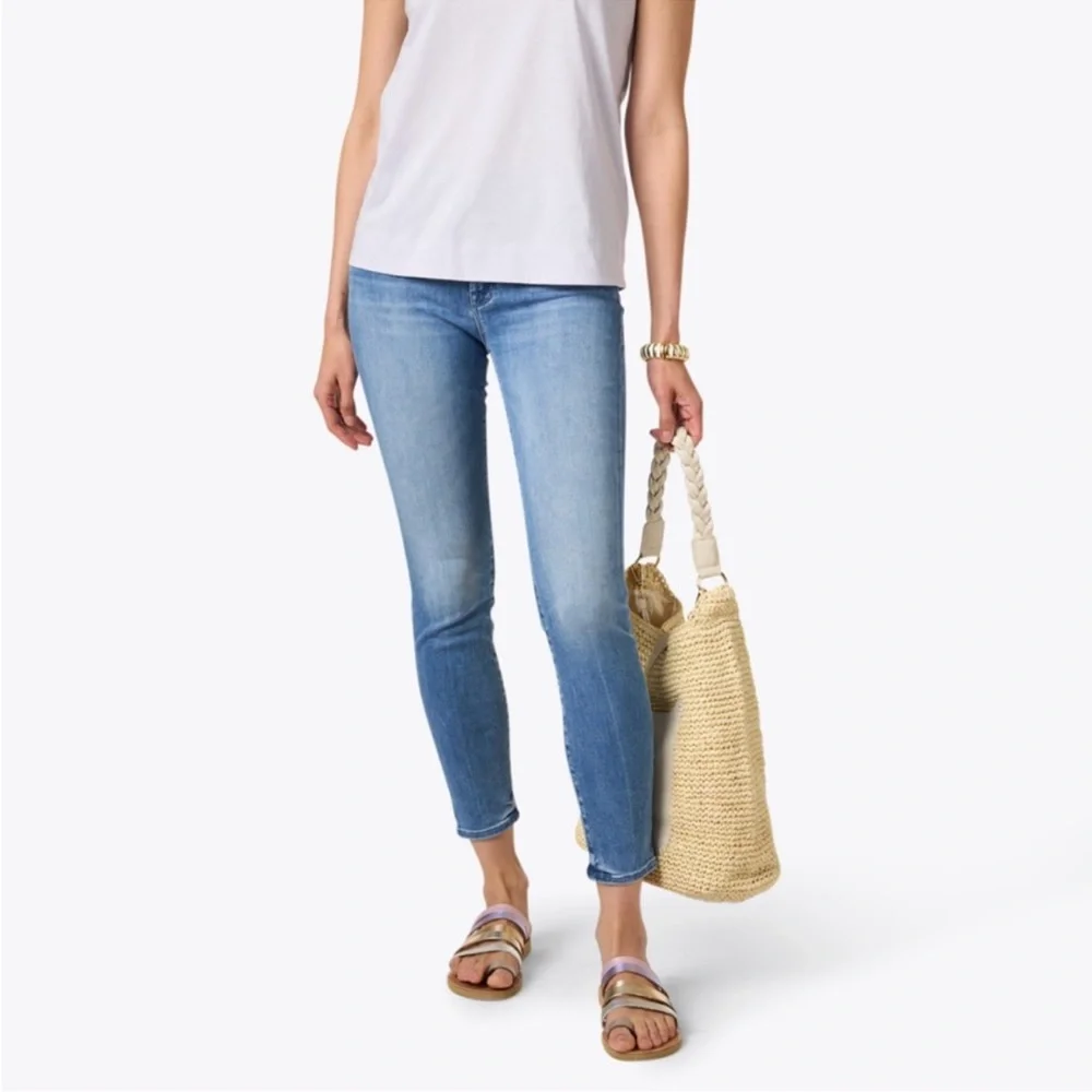 Mother “The Looker Crop” in “Rancho Diablo” medium wash denim jeans skinny - Picture 2 of 9